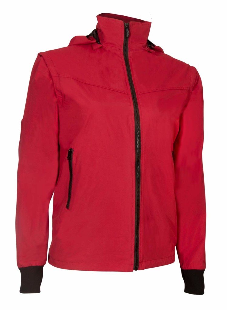 red travel jacket