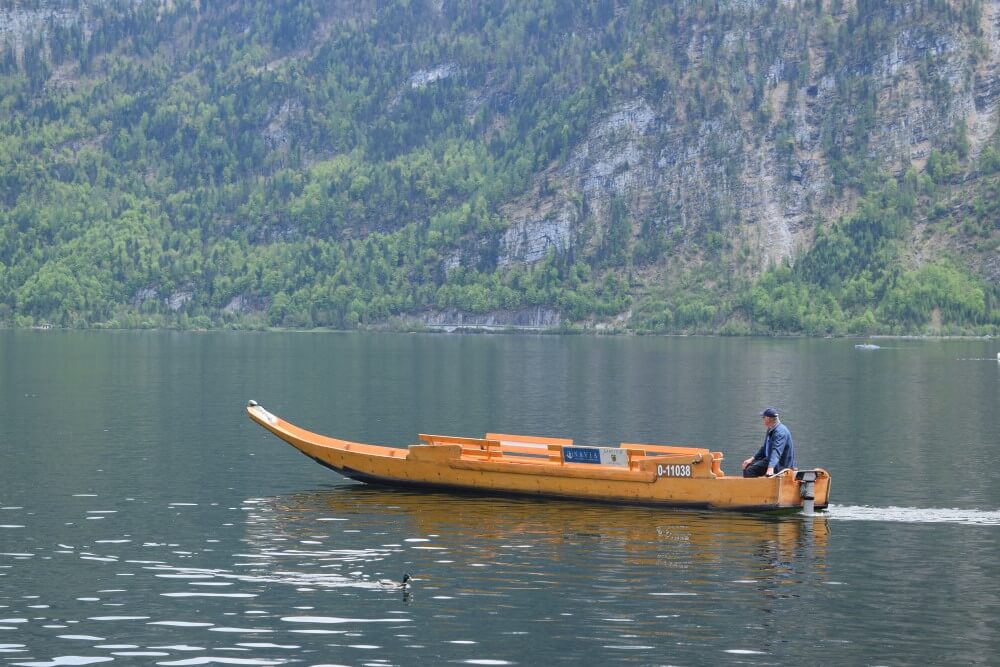 Boat ride in Hallstatt lake